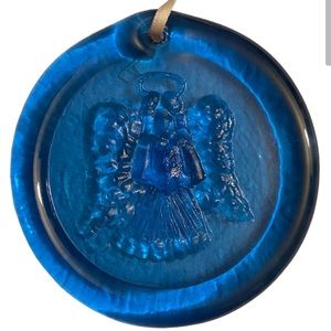 blue glass angel ornament